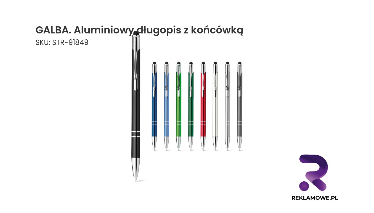 Aluminiowy długopis GALBA z dodatkową końcówką