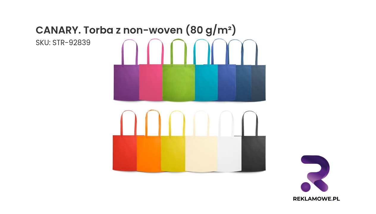 CANARY. Torba z non-woven (80 g/m²) CANARY torba z non-woven 80 g/m² – lekka torba ekologiczna na zakupy