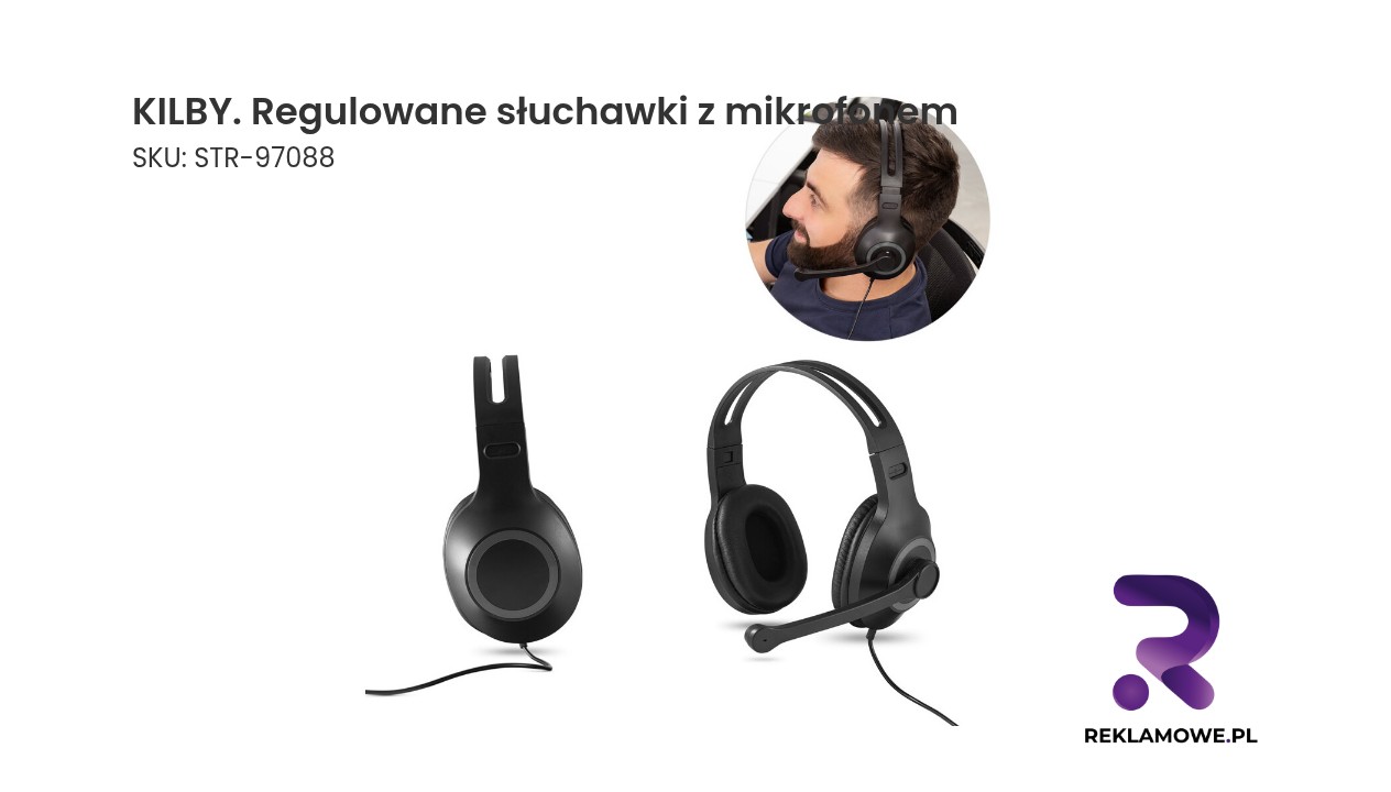 KILBY regulowane słuchawki z mikrofonem