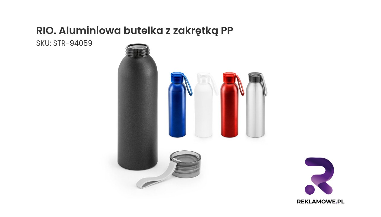 RIO. Aluminiowa butelka z zakrętką PP 660 ml RIO aluminiowa butelka z zakrętką PP